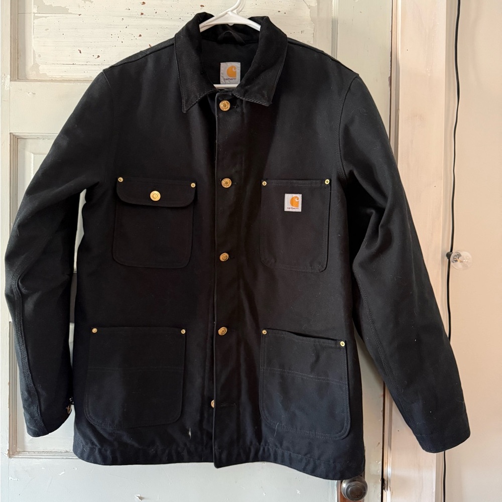 Carhartt firm duck blanket lined Chore coat. Black, Medium